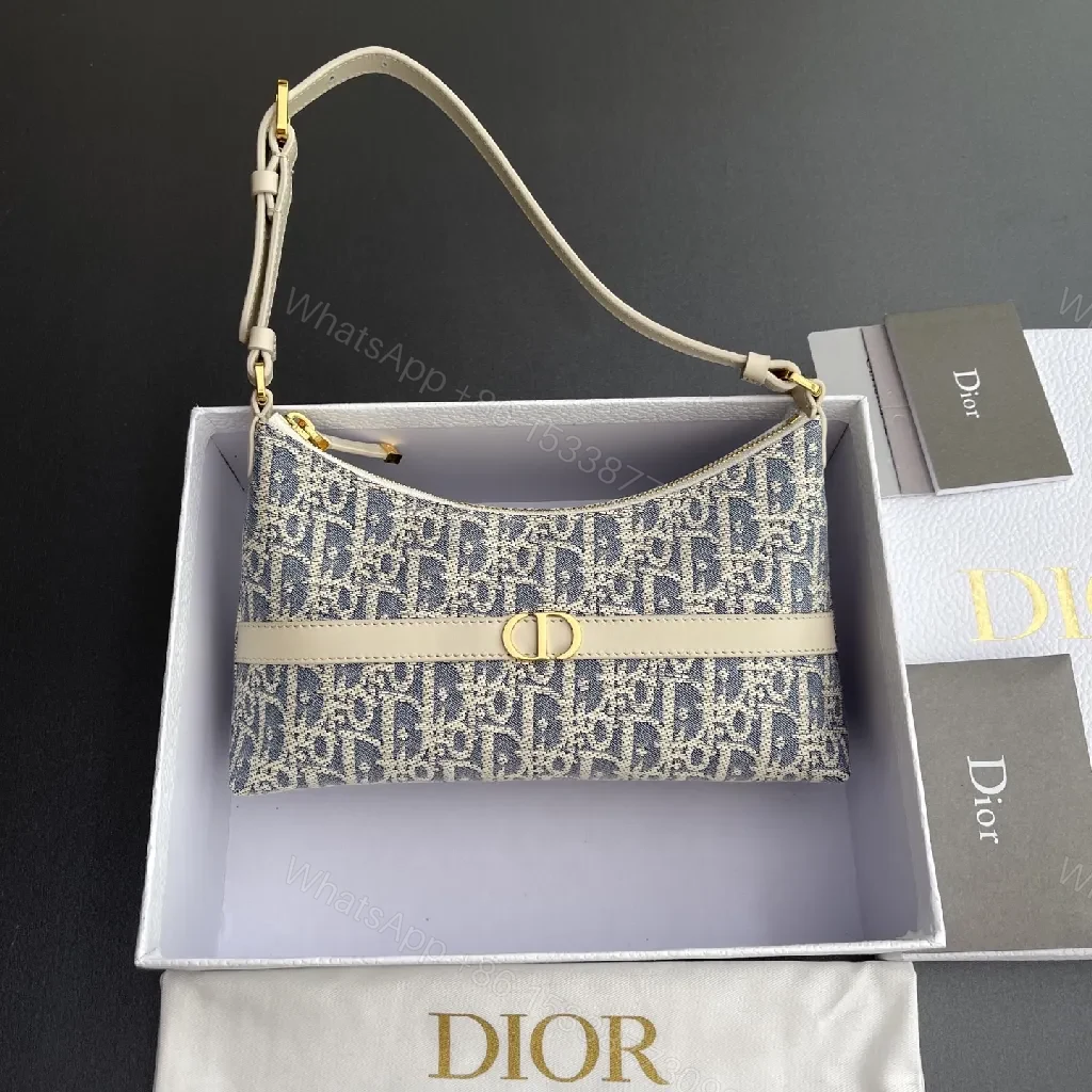Denim Jacquard Mini Bag with Gold-Accent Hardware — view 1
