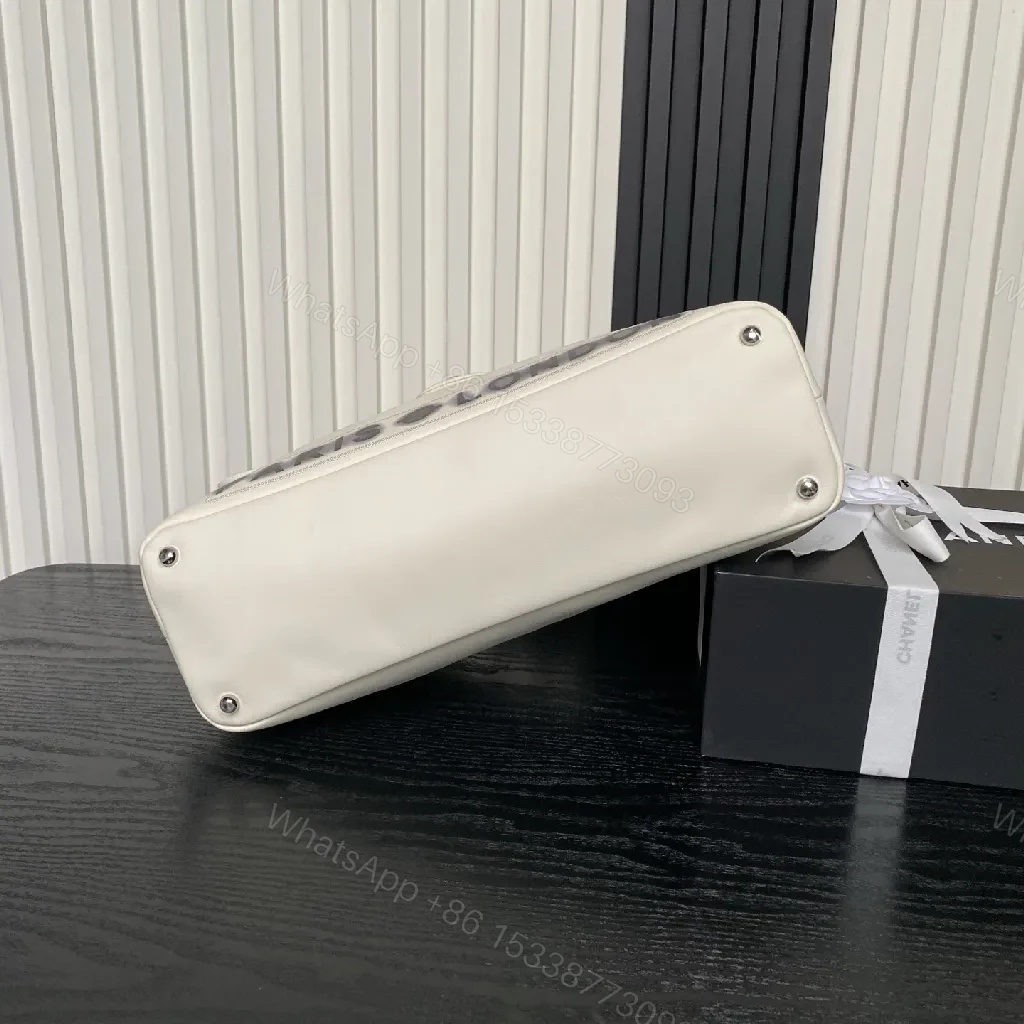 View 3 of White Leather Flap Bag: Minimalist Luxury, Structured Charm