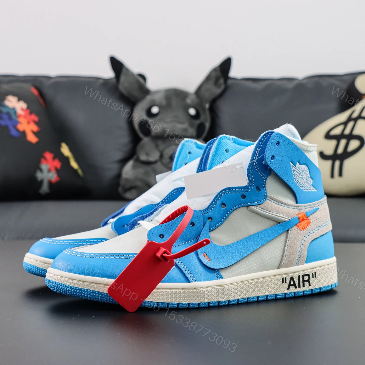 View 9 of Off-White × Air Jordan 1 Retro High OG UNC Reps