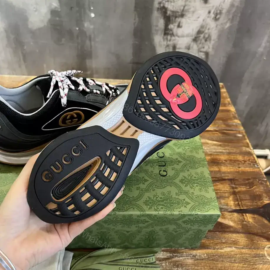 View 6 of GUCCI RUN TRAINER SNEAKERS IN BLACK AND GREY – GC159