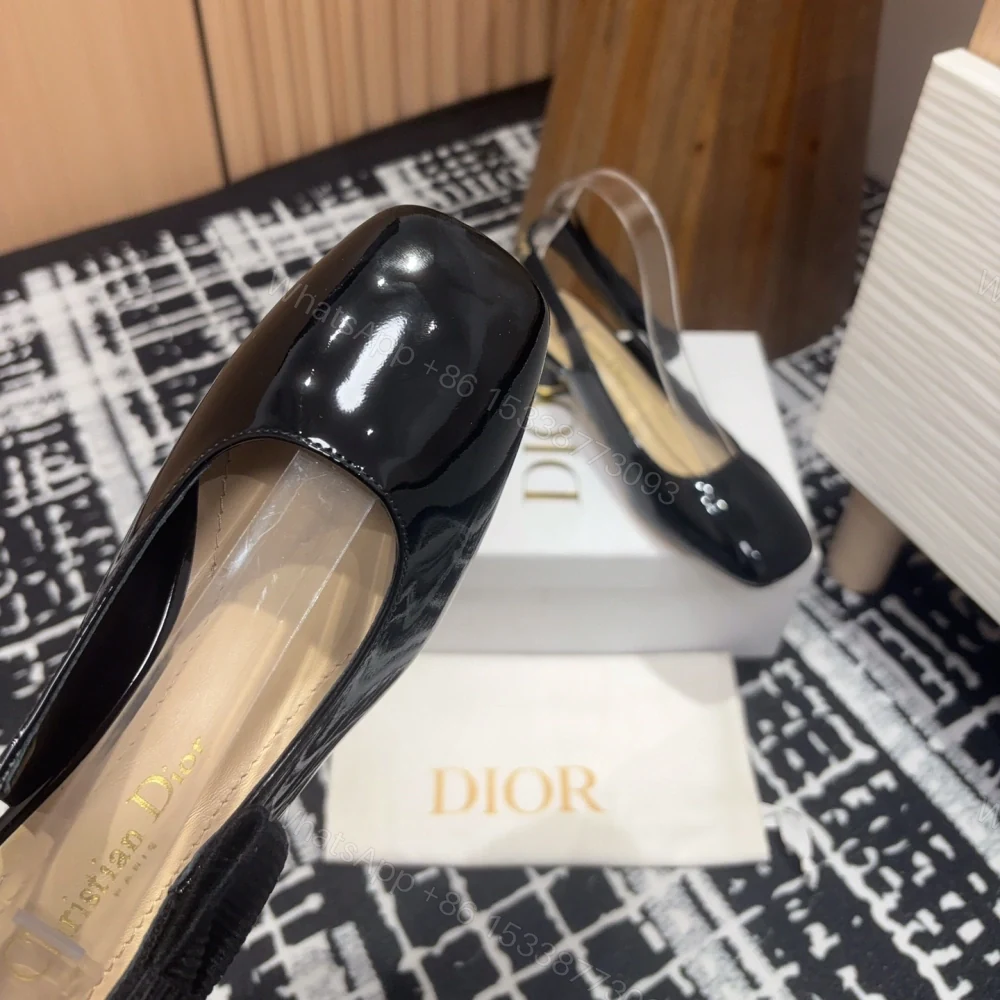 View 4 of 高仿Dior*Miss系列KDV273露跟蝴蝶結矮踭鞋黑色免檢版