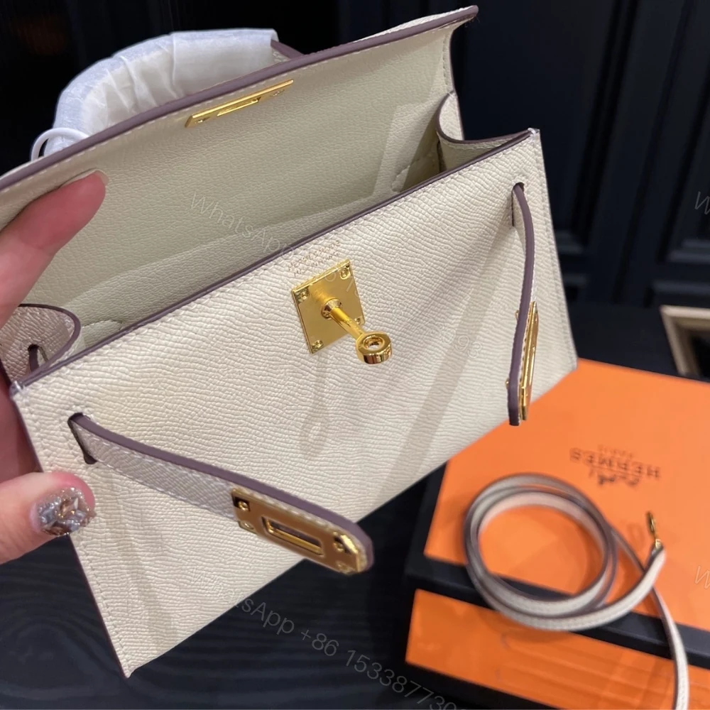 View 6 of Hermes Kelly Mini Epsom Handbag Craie 20Cm