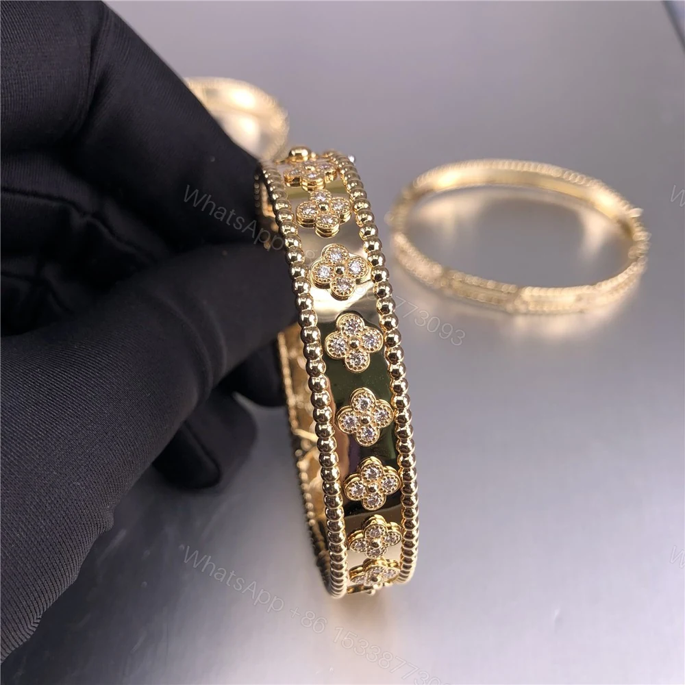 View 4 of Van Cleef & Arpels Perlee Clover Bracelet Diamonds VCARP3O100