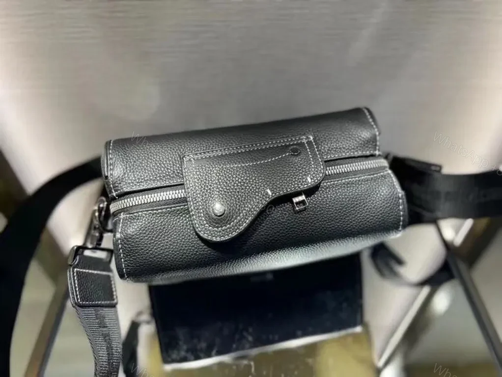 View 9 of Compact Black Pebble Leather Crossbody â€” Dior Style & Versatility
