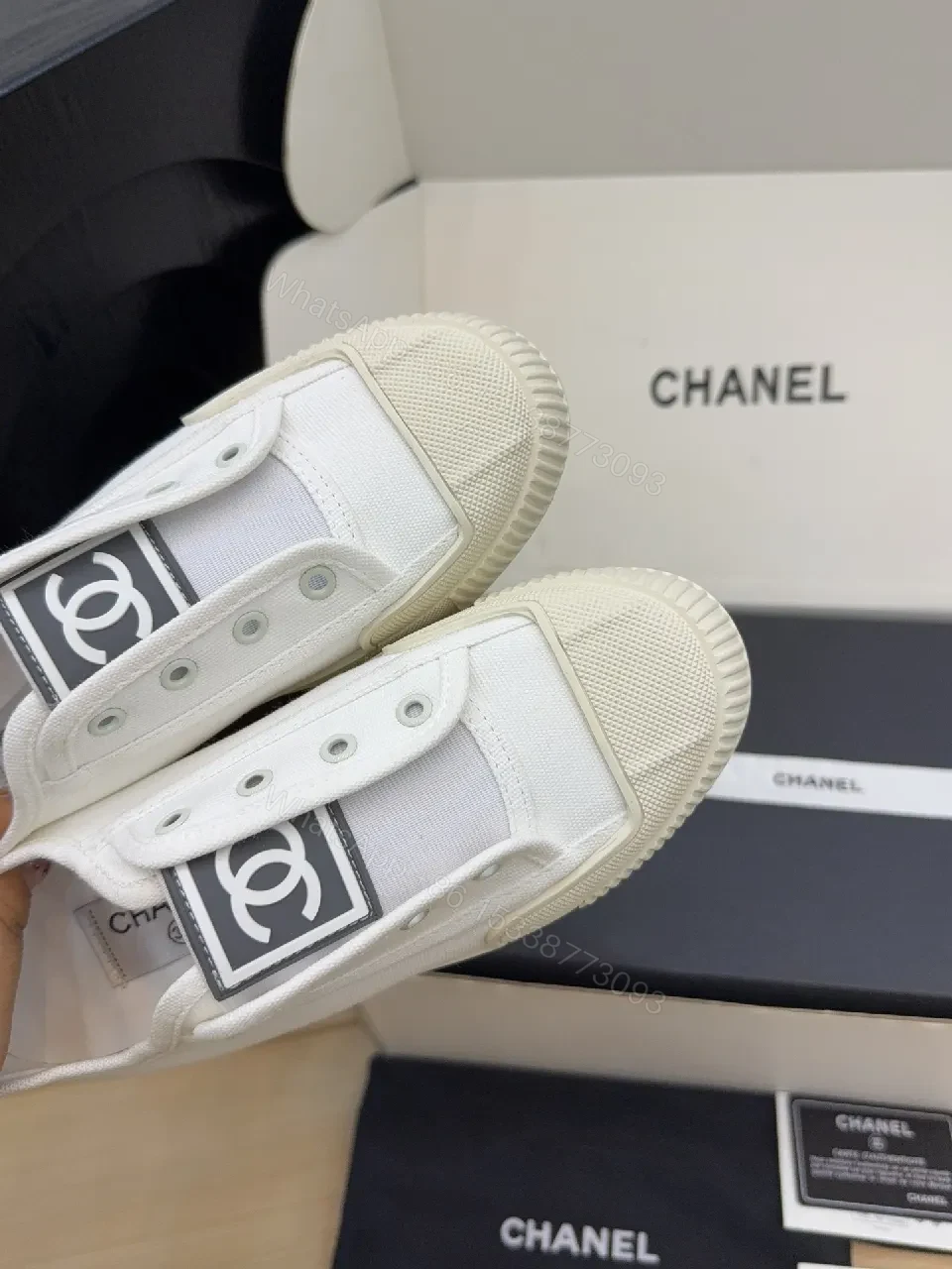 View 8 of Refined Canvas Sneaker: Luxe Logo-Front High-Top Comfort