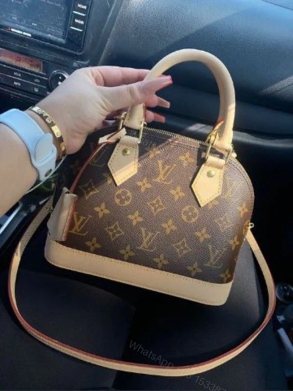 View 7 of First Copy Louis Vuitton Mono Alma Brown Premium Handbag with OG Box