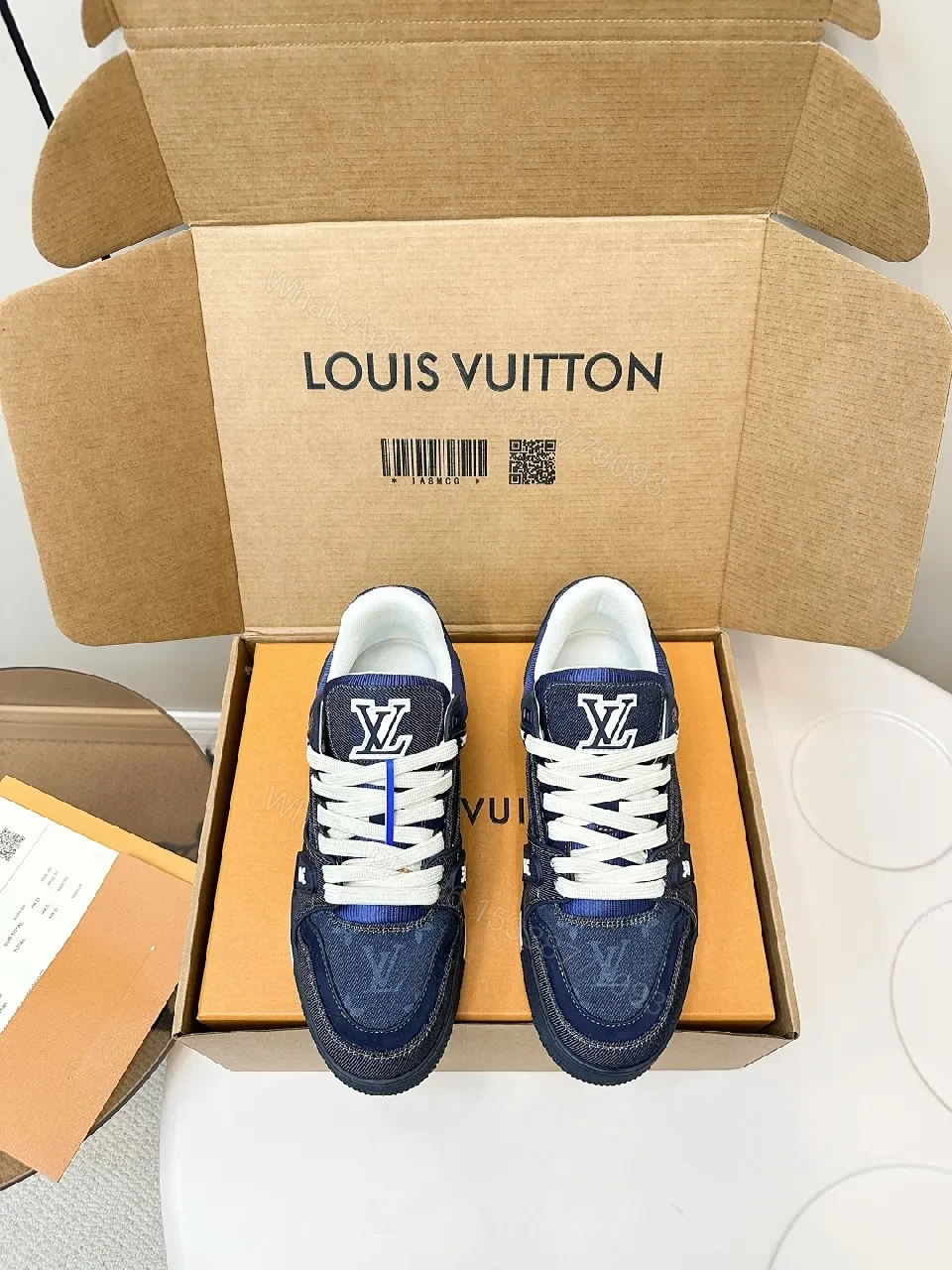 View 7 of Dark Denim Luxe Sneaker: Durable High-Top Comfort