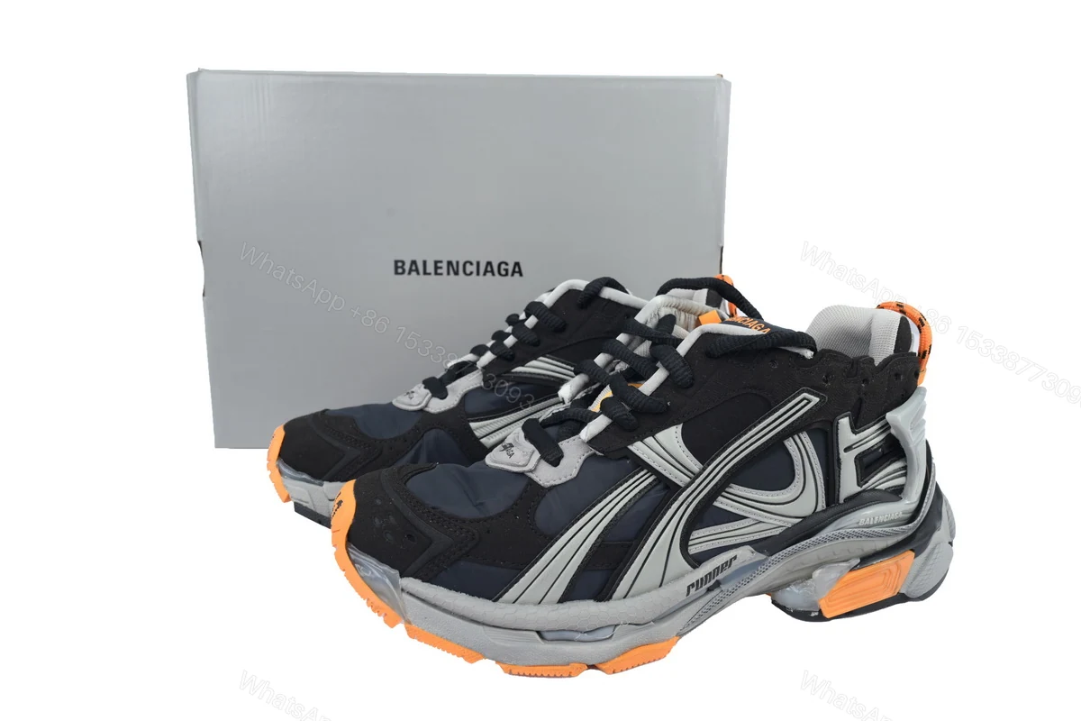 View 5 of Balenciaga Runner 7Sneaker 'Black Fluo Orange'72774 W3RNY 1878