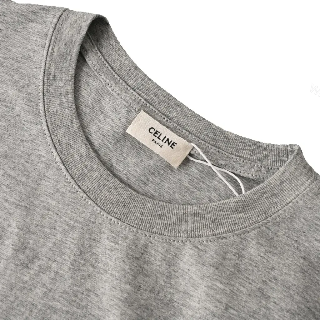 View 5 of Grey Cotton Jersey Casual Arched Text Graphic T-Shirt