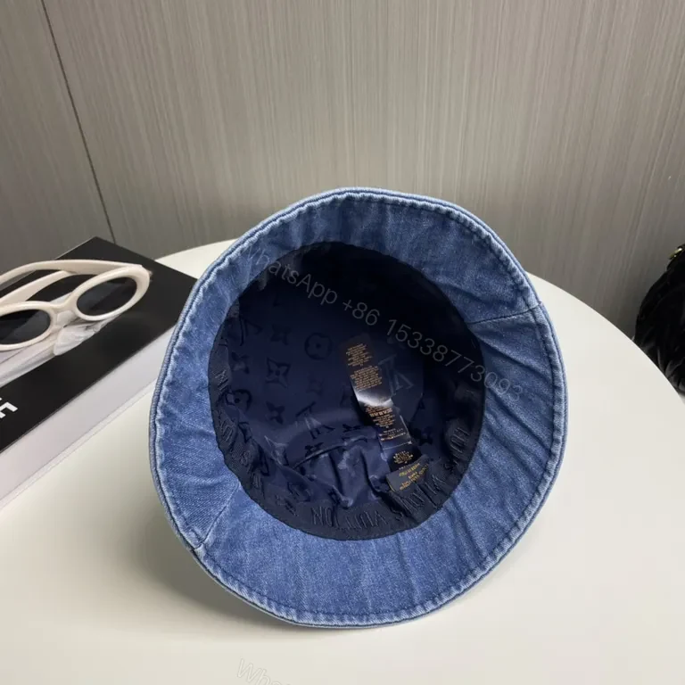 View 2 of Denim LV Monogram Bucket Hat â€” Modern Luxe, All-Day Style