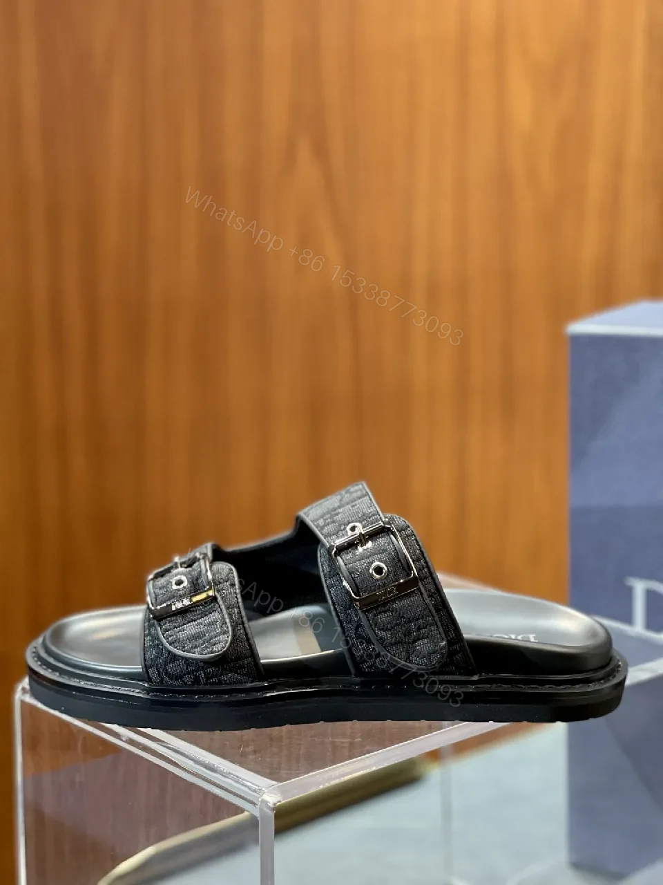 View 2 of Gold-Threaded Monogram Sandals: Effortless Luxe Footwear