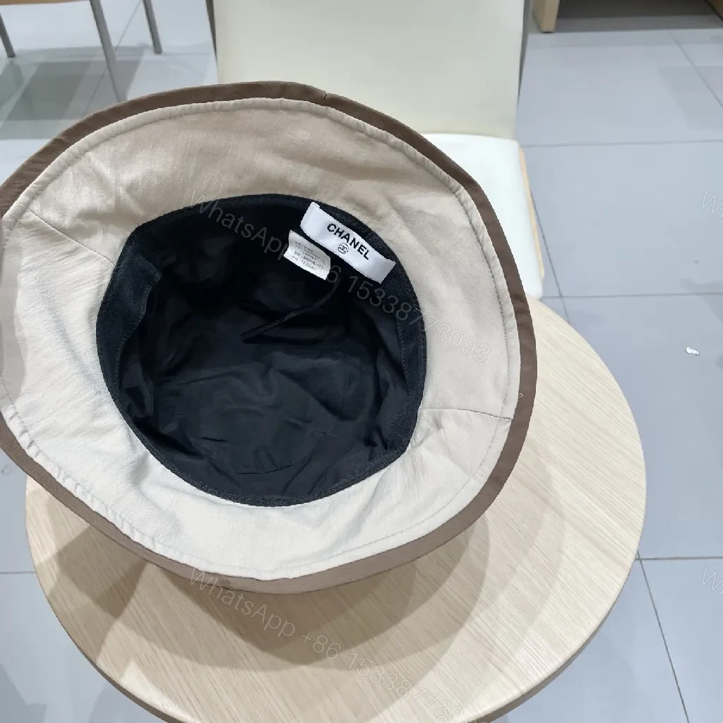 View 10 of Beige Lightweight Bucket Hat with Subtle Logo Patch, Classic Style
