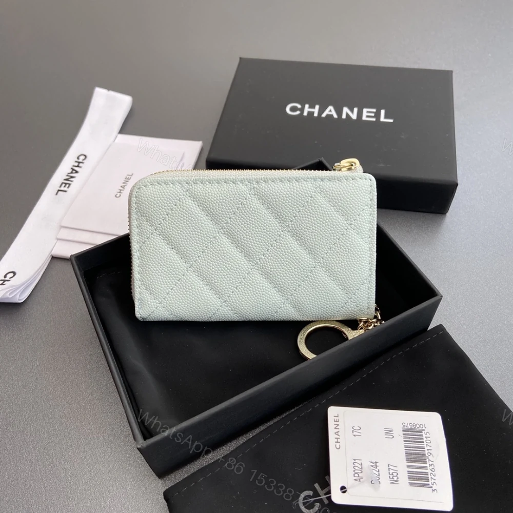 View 2 of 高仿Chanel*AP0223零錢包藍色魚子醬金扣免檢版