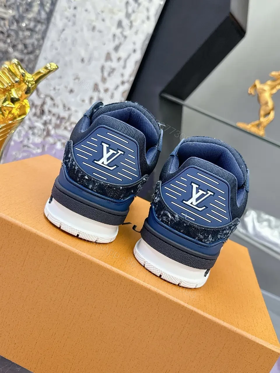View 2 of Dark Marble-Accented Sneakers: Minimal Luxury High-Tops