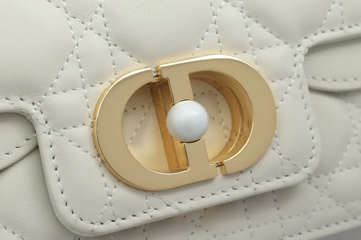 View 8 of Quilted Chic Compact Shoulder Bag with Gold Hardware
