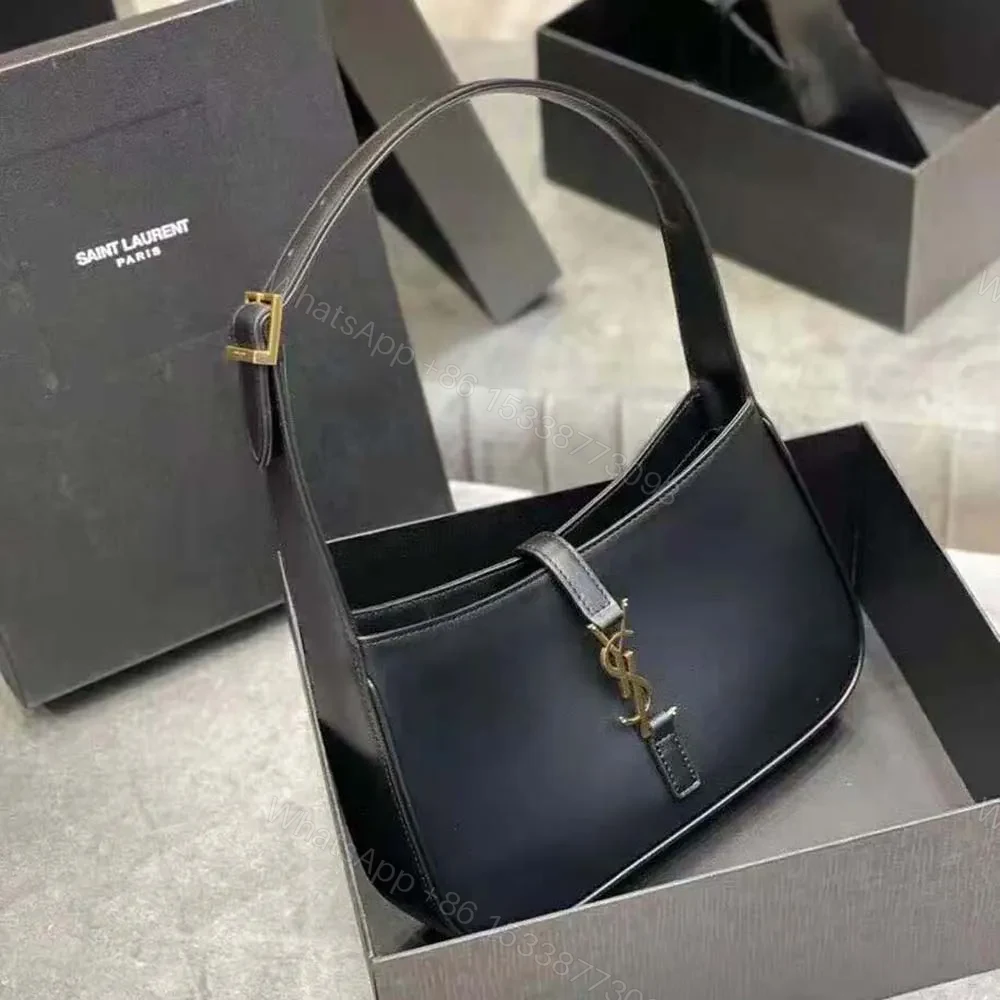 View 2 of Saint Laurent YSL Women LE 5 A 7 Hobo Bag in Smooth Leather-Black