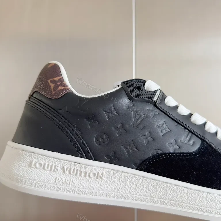 View 8 of Luxury LV-Style High-Top Sneakers: Contrast Craftsmanship