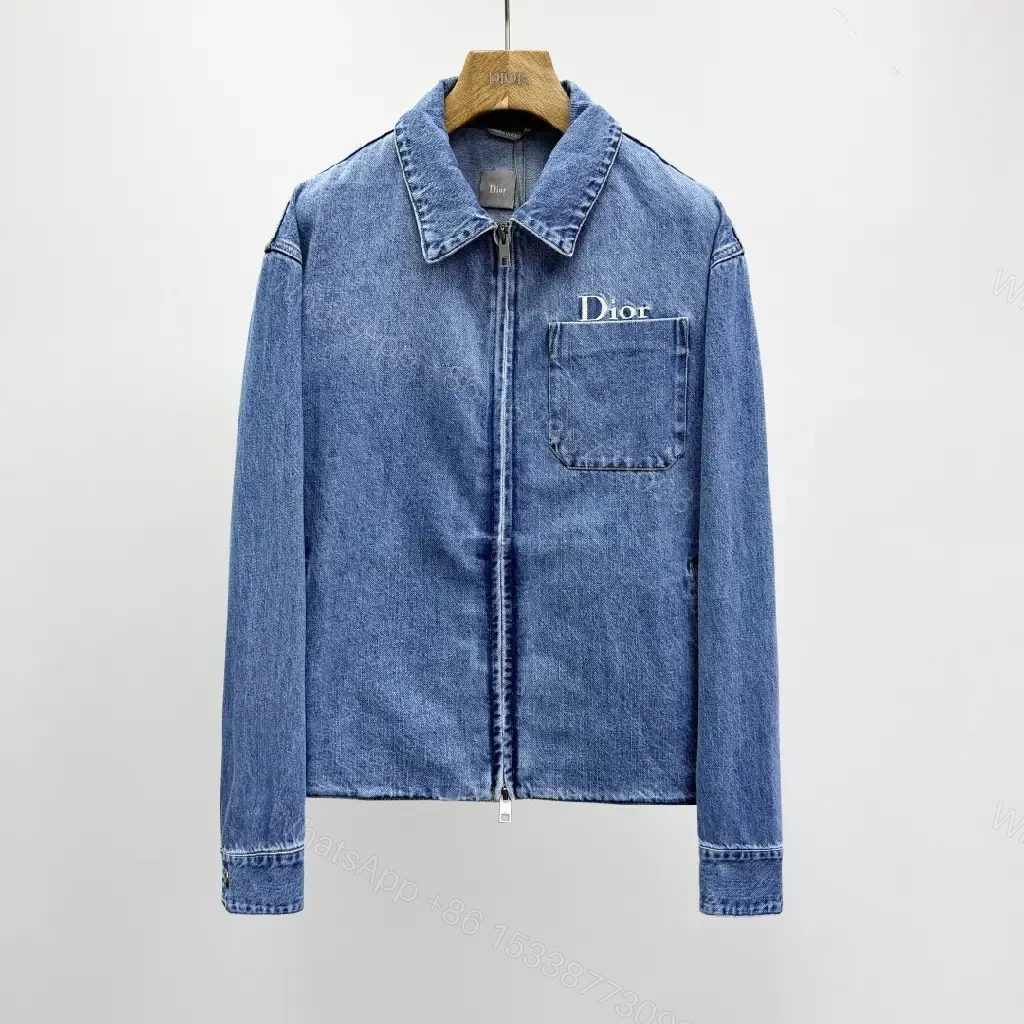 View 7 of Denim Zip-Front Jacket with Signature Diorsport Pocket