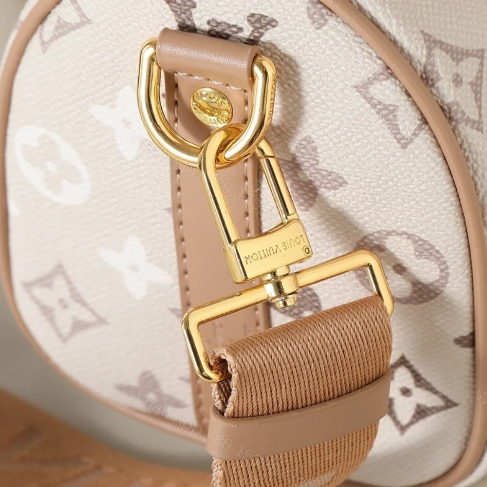 View 7 of Louis Vuitton Keepall Bandoulière 25 Monogram Beige 25Cm
