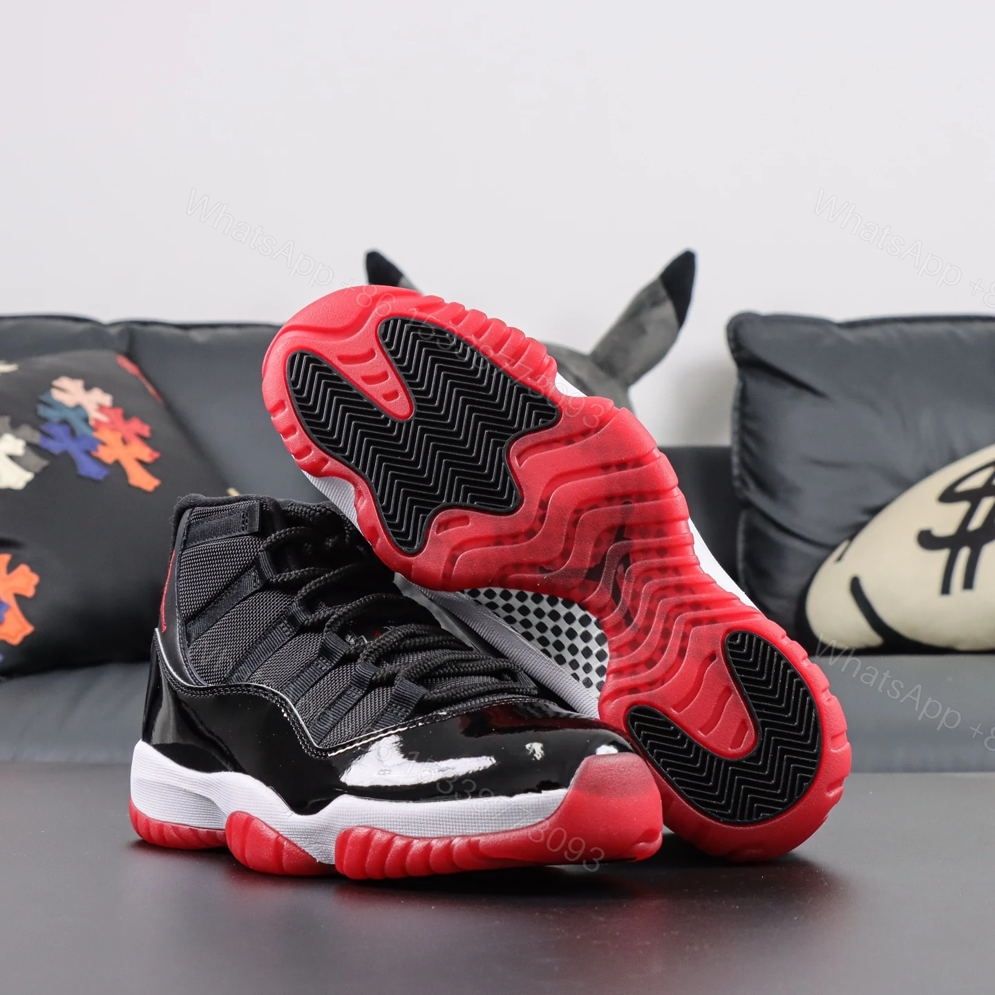 View 3 of Air Jordan 11 Retro Playoffs Bred Replica
