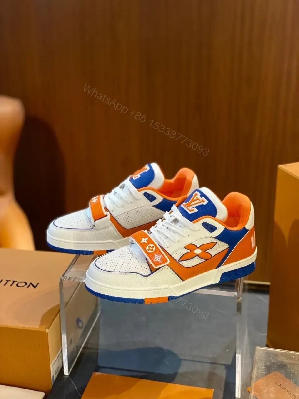 Color-Blocking Leather High-Tops with Signature Details — view 1