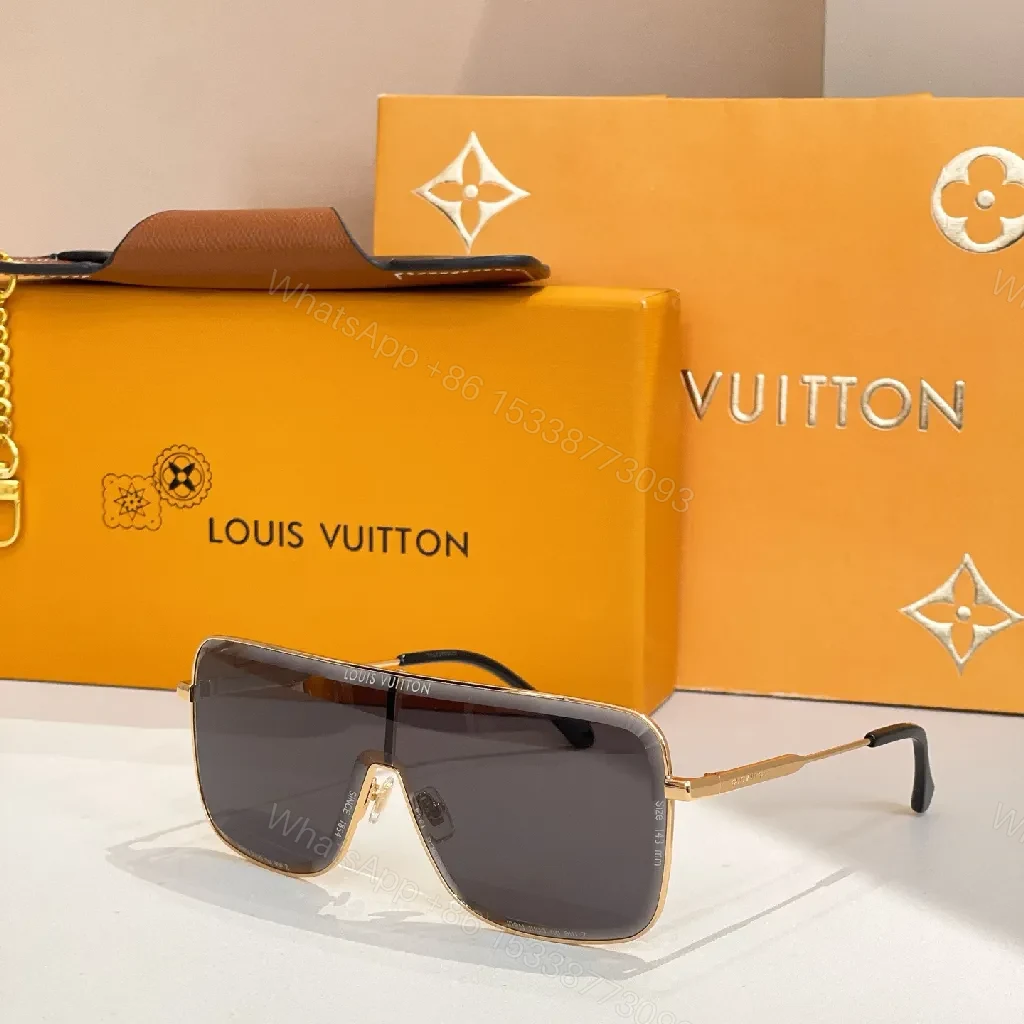 View 2 of Luxurious Monogram Shield Sunglasses: Premium Alloy, UV-Protection