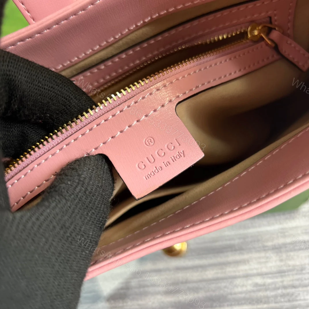View 9 of GG JACKIE SMALL 28 SHOULDER BAG IN PINK PASTEL CALFSKIN