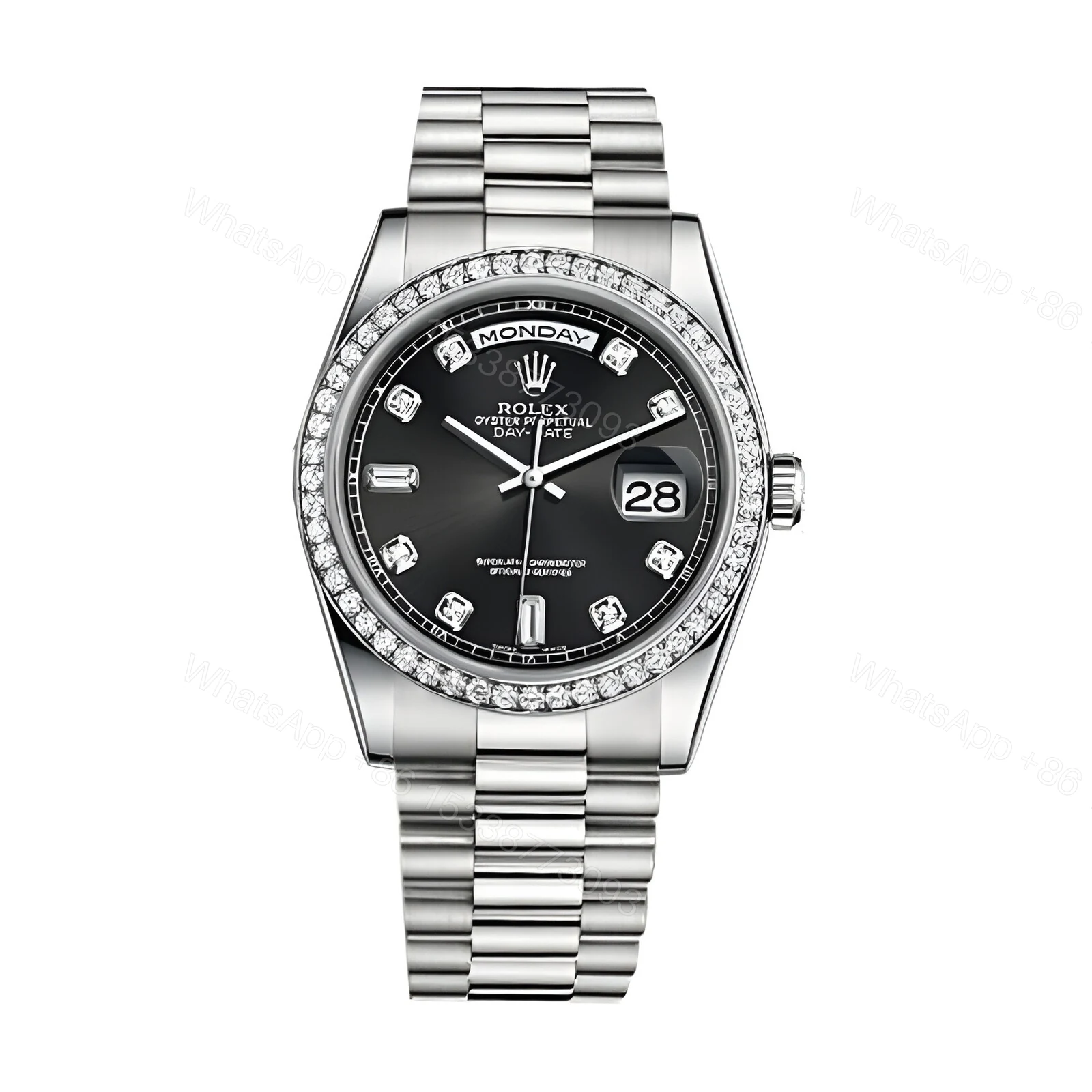 Rolex Day-Date White Diamond Replica — view 1
