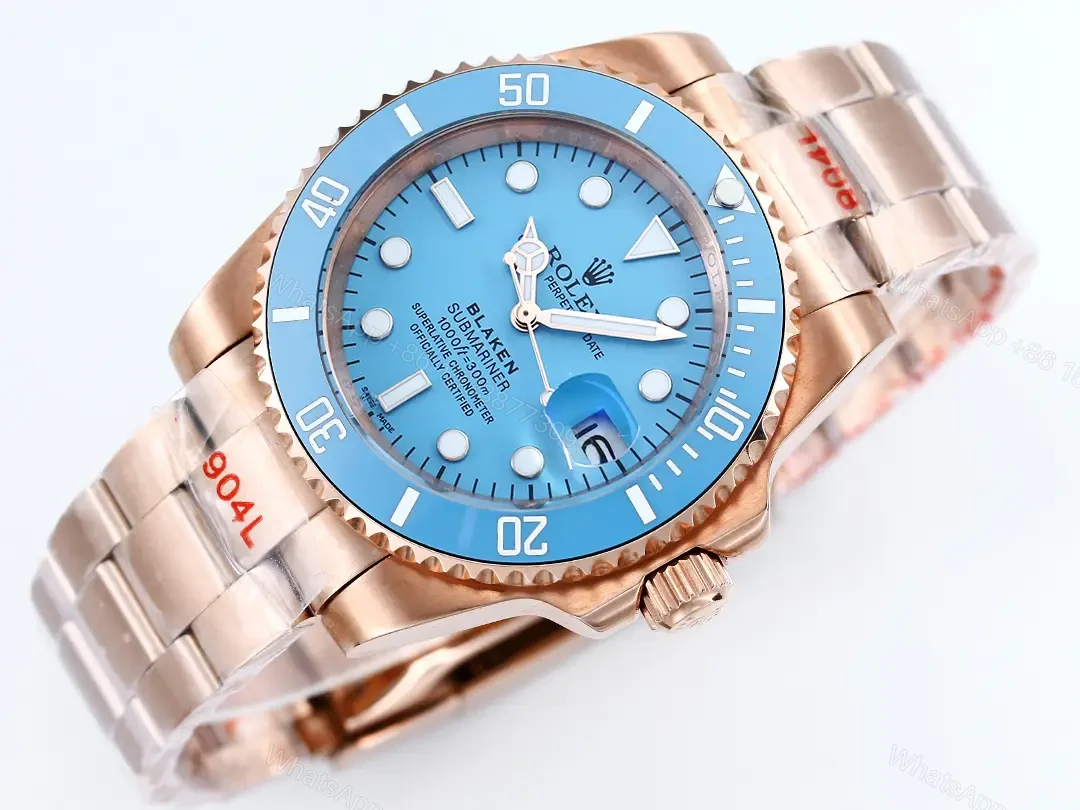 View 4 of Rolex Submariner Tiffany Rose Gold replica 40MM Oyster Bracelet Edition RLX-SUB-TIFFANY-ROSEGOLD-40MM-OYSTER-BLAKEN