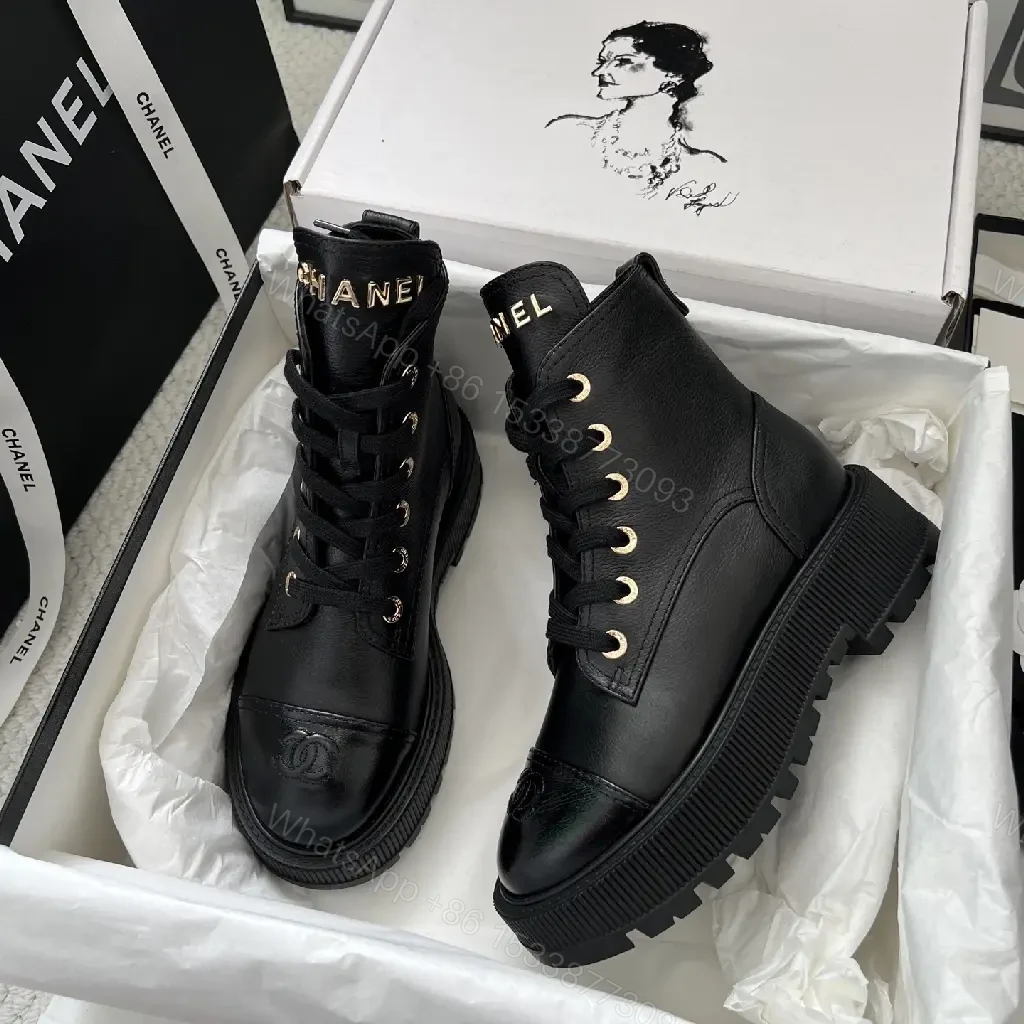 View 9 of Black Leather Combat Boot: Architectural, All-Season Comfort
