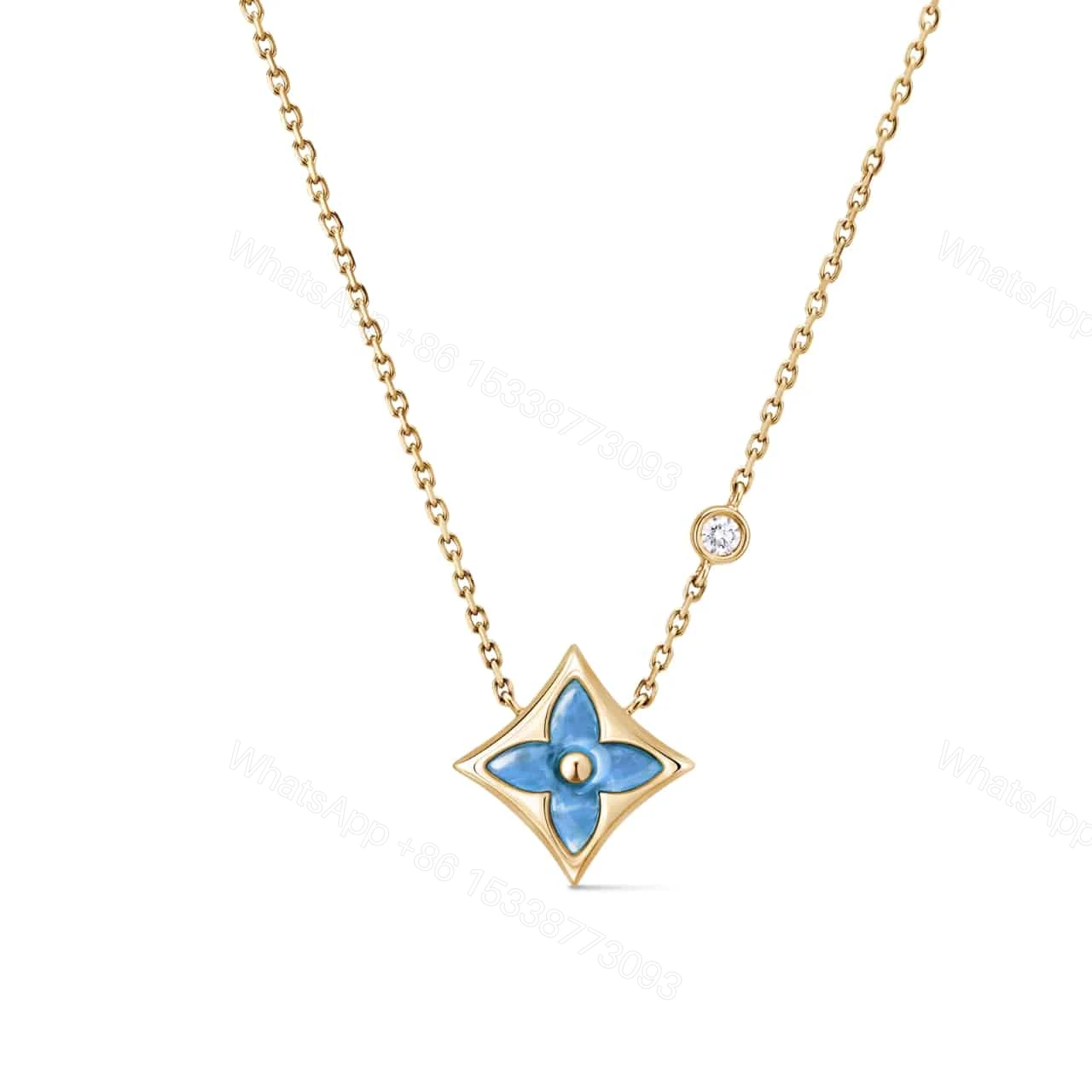 LOUIS VUITTON COLOR BLOSSOM BB STAR PENDANT NECKLACE YELLOW GOLD Q03276 — view 1