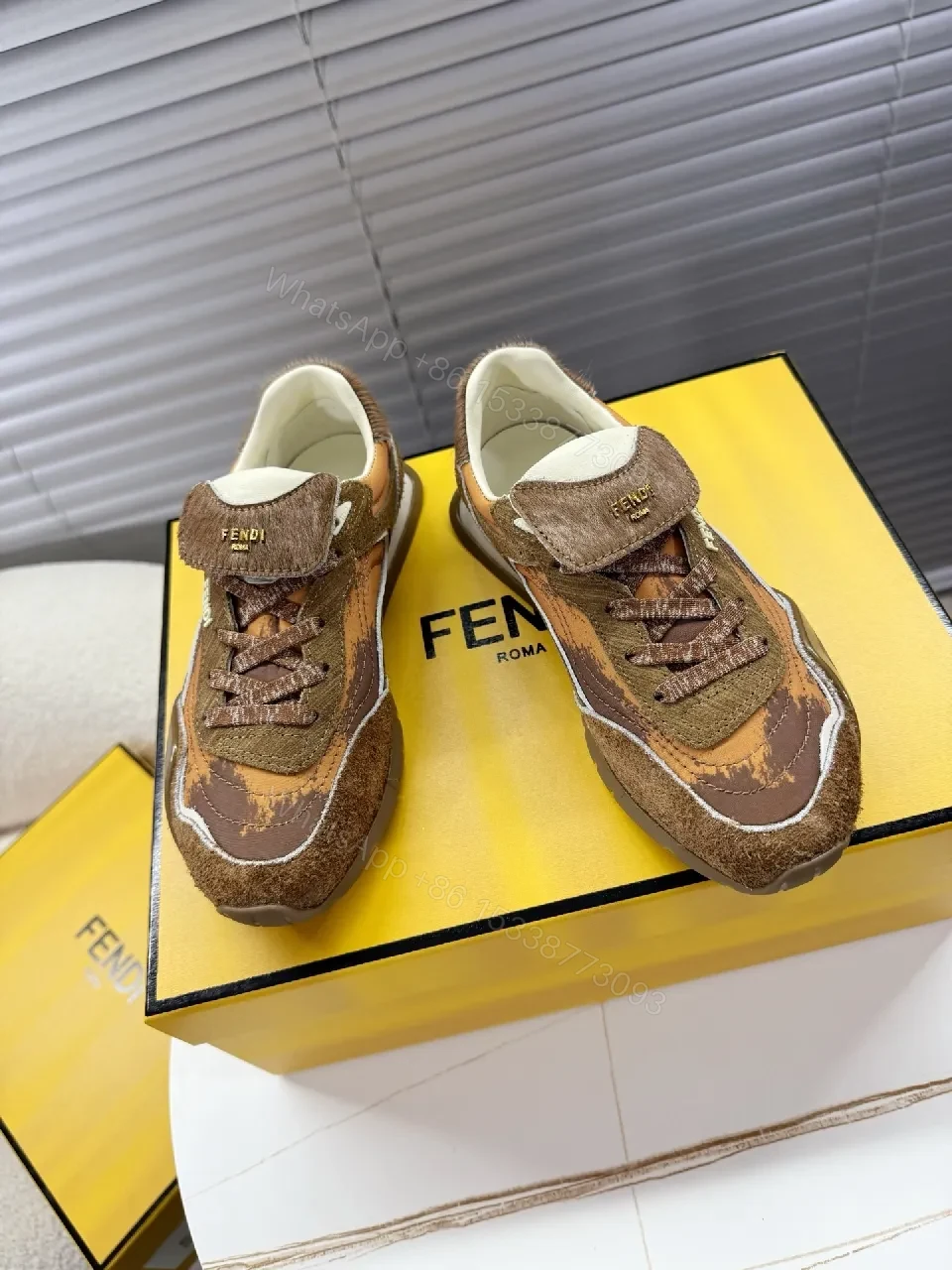 Earthy Patchwork Suede Sneakers for Everyday Luxury — view 1