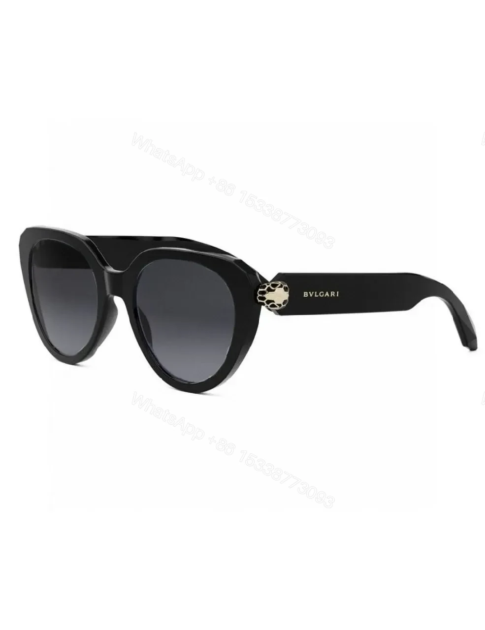 View 3 of Patterned Boldness Cat-Eye Sunglasses with Luxe BVLGARI Hardware