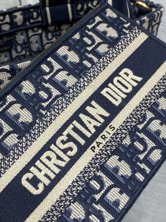 View 9 of Compact Icon Bag: Denim-Inspired Tote with CHR. DIOR Logo