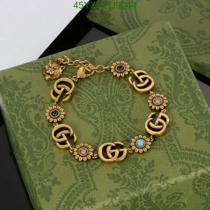 View 3 of Gucci GG Flower Gold Bracelet UJ9944