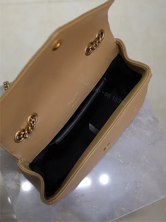 View 2 of Taupe Leather Chic Bag: Quilted Chevron with YSL Accent