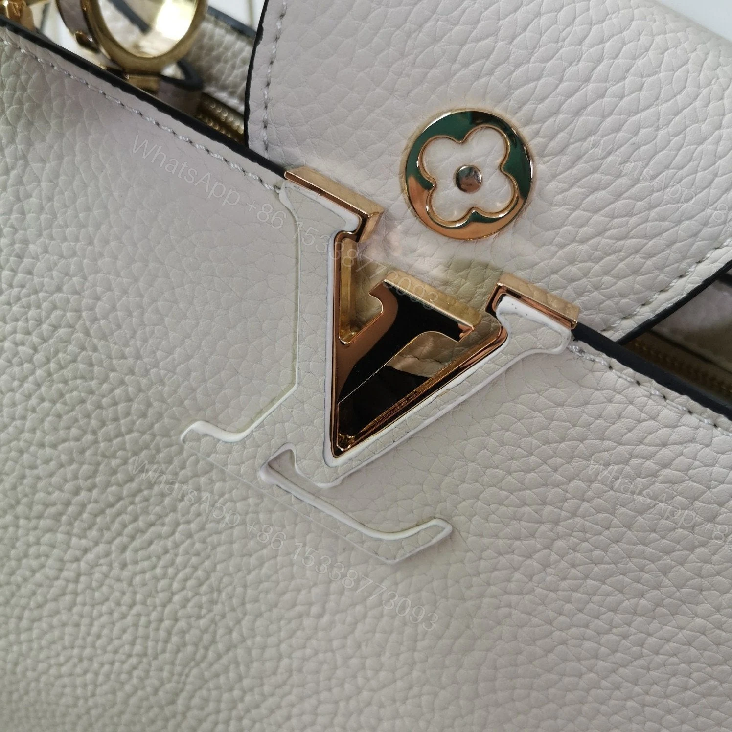View 3 of Louis Vuitton Capucines Eggshell