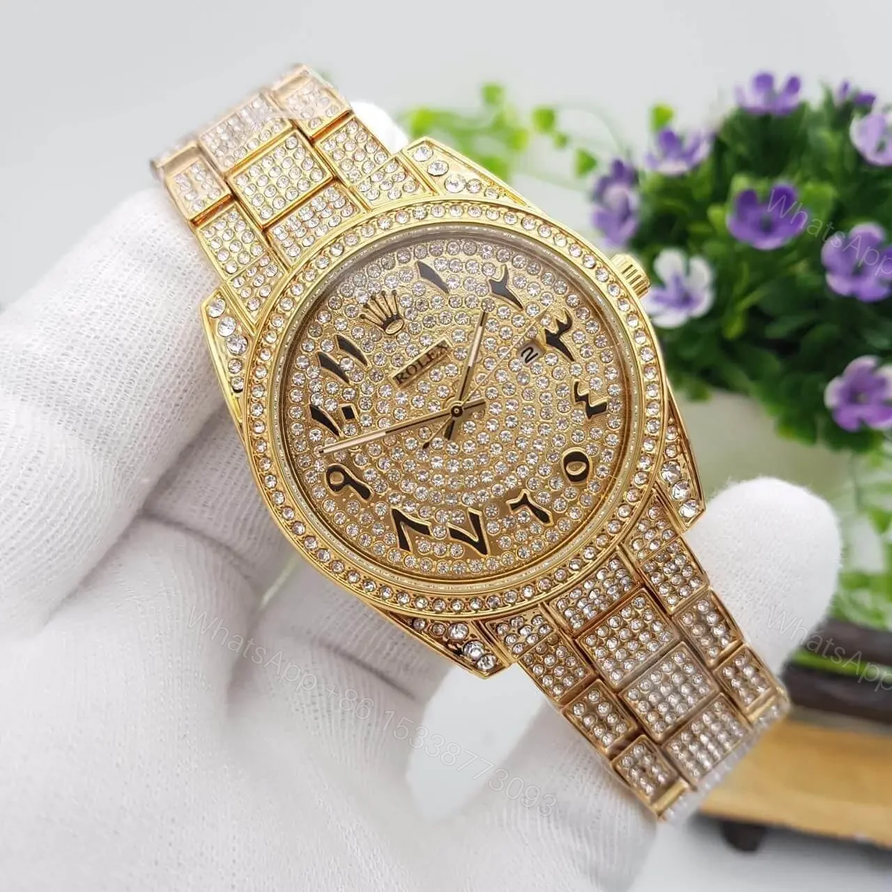 Rolex Diamond Studded Watch — view 1