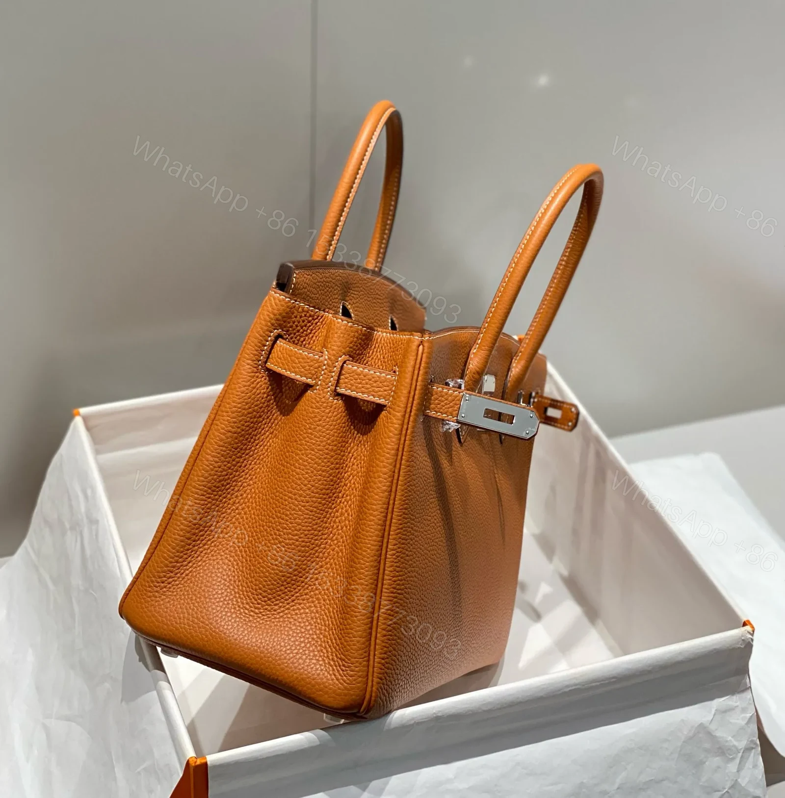 View 4 of HN 30 BROWN TOGO LEATHER SILVER HARDWARE