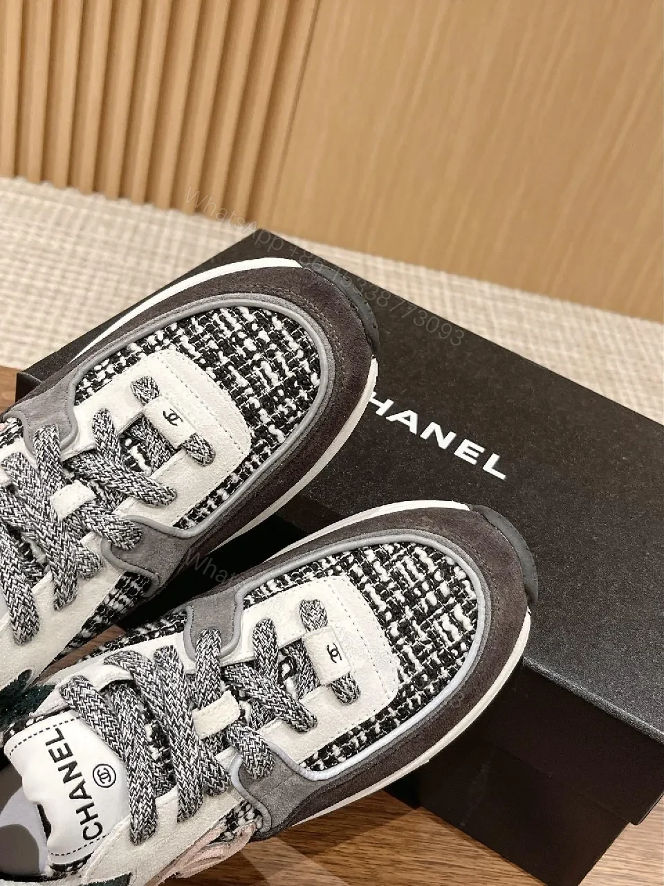 View 2 of Textured Knit Luxe Sneakers: Monochrome Comfort, Designer-Inspired