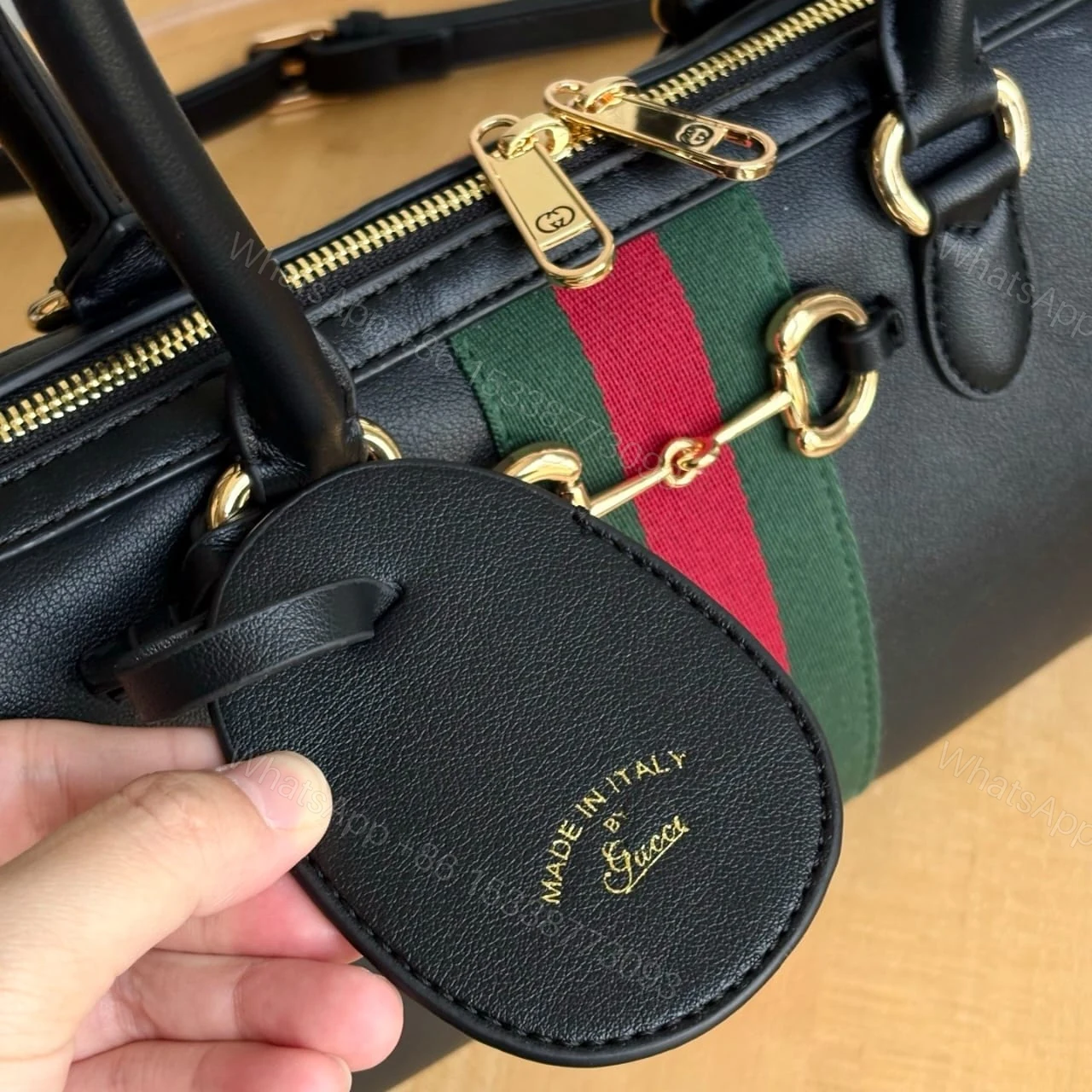 View 5 of Gucci Borsetto Medium Boston Bag Black Leather 28cm