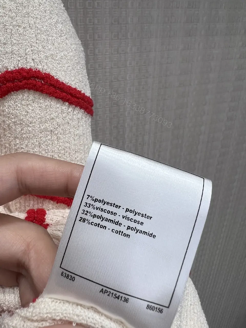 View 7 of White Knit Tank Top Red Wave Knit Sleeveless Chic Chanel-inspired Tank Top
