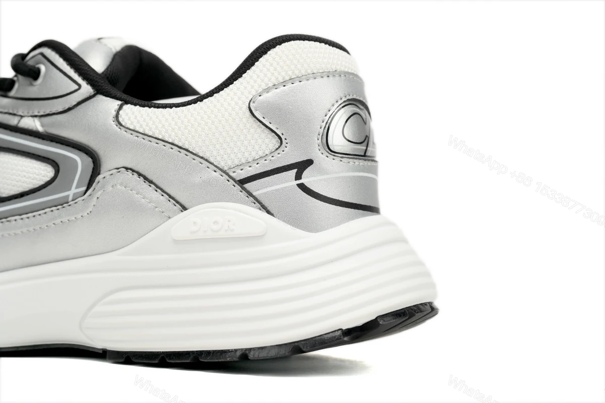 View 6 of Dior B30 White Mesh Silver-Tone Metallic Calfskin