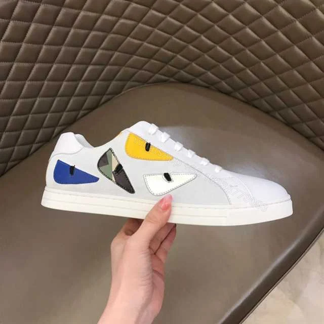 View 2 of FENDI MONSTER EYES LOW-TOP TRAINERS SNEAKERS IN WHITE – FD06