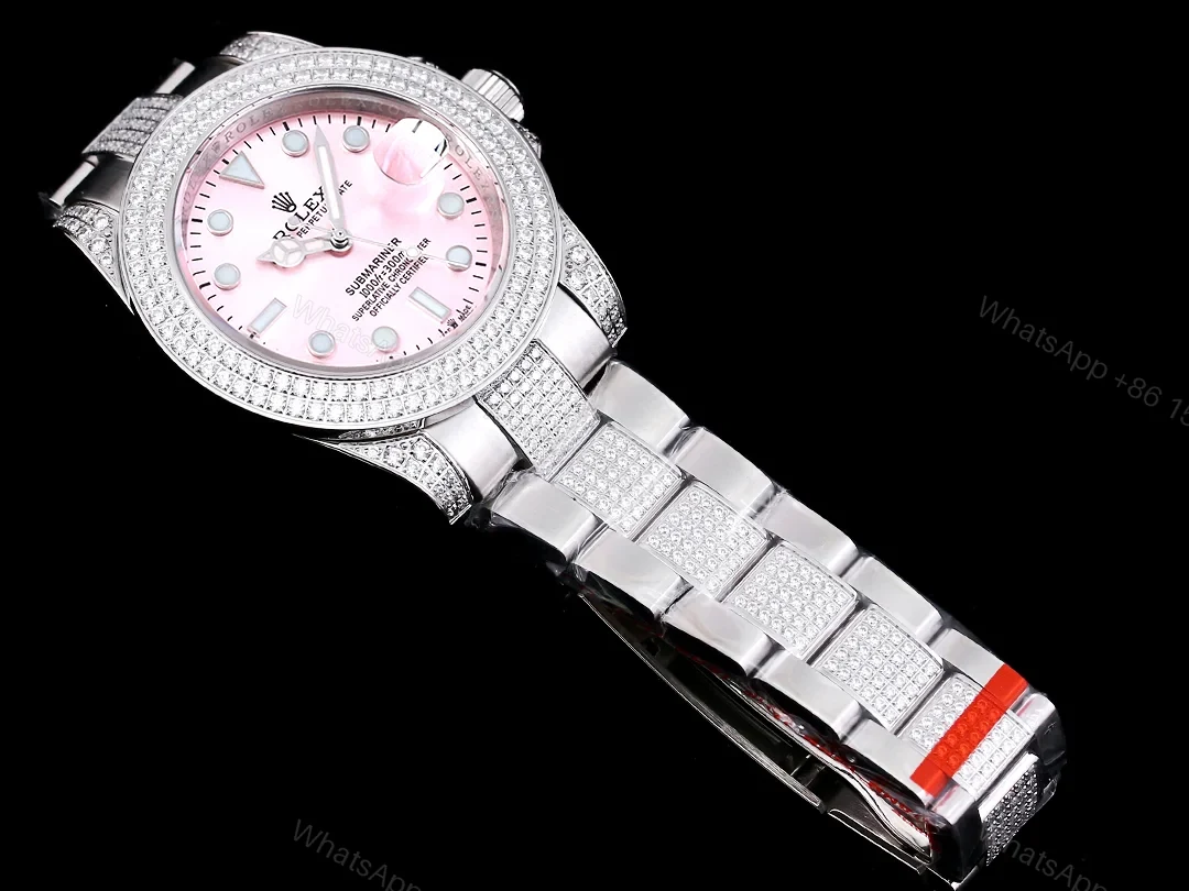 View 4 of Rolex Full Iced Diamond Dial Three-Link Bracelet Luxury Watch 42mm Ultimate Edition RG-ROLEX-FULL-ICED-DIAMOND-42