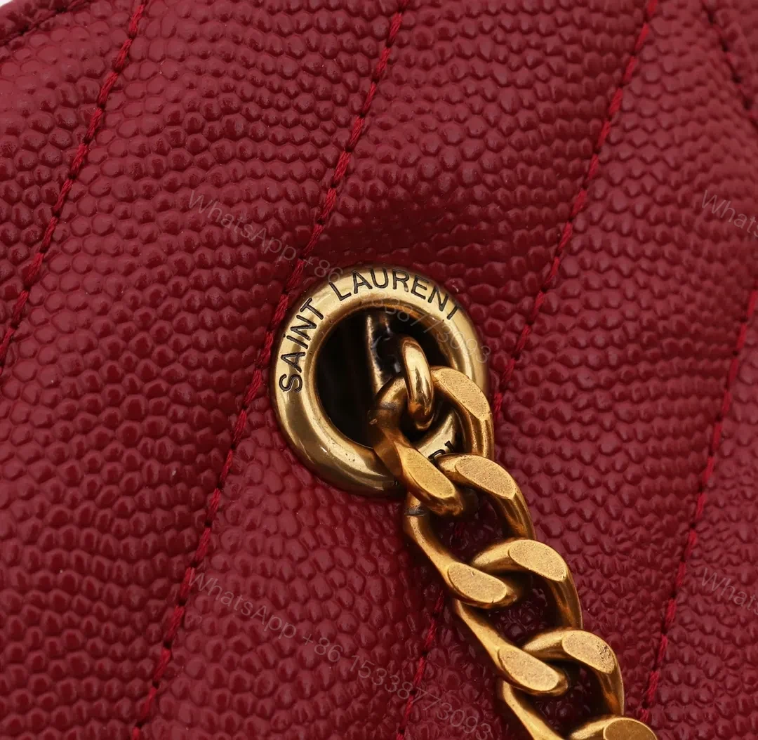 View 6 of Saint Laurent Tribeca shoulder bag in burgundy leather