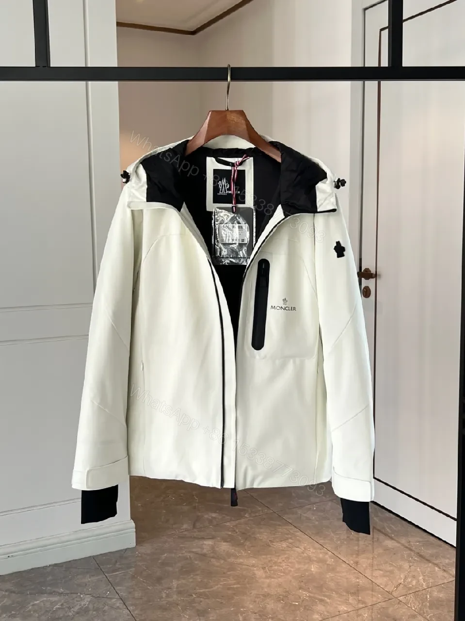 View 2 of Minimalist Shell Jacket: Water-Repellent, Two-Tone Detail, All-Season