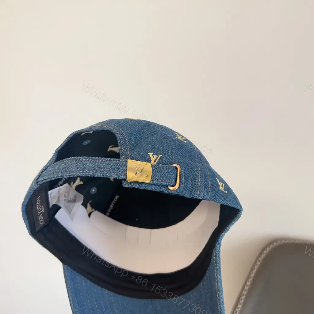 View 4 of Denim Luxury Baseball Cap with LV Monogram: Refined Casual Headwear