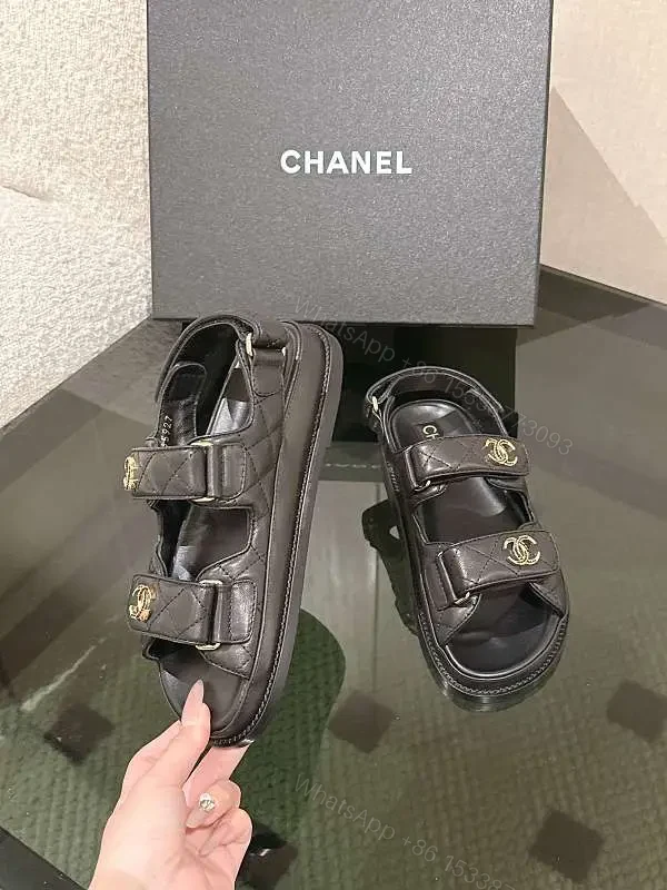 Gold-Accent Leather Sandals: Luxury Designer-Inspired Comfort — view 1