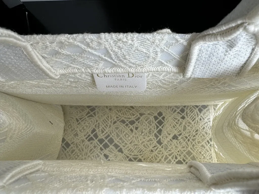 View 5 of Cream Lace Dior Tote: Butterfly Motifs, Luxury Everyday